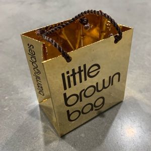Vintage RARE Bloomingdale’s Little Brown Bag Bronze Tone Metal Ornament